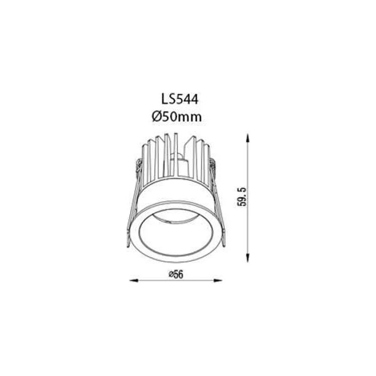 LS544 S Siyah Yuvarlak Sabit LED Spot (3000K) - Görsel 2