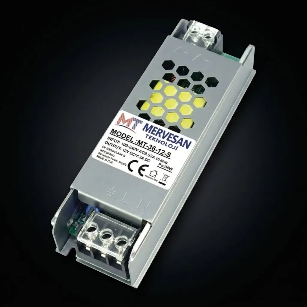 1.5 AMPER SLİM LED TRAFOSU MT-36-24-S 24 VDC 1.5 Amper (SMPS)