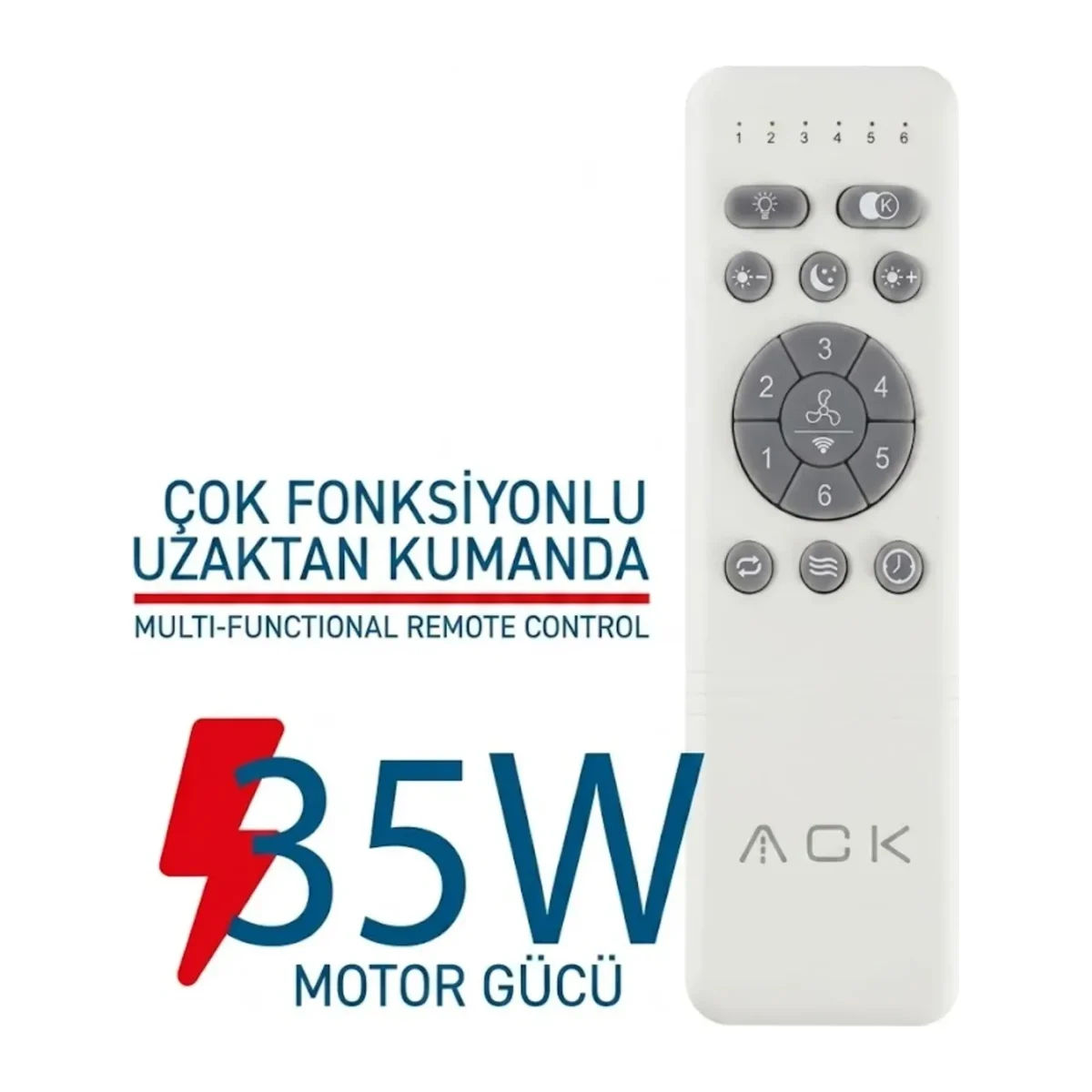 TAVAN FANI AHŞAP RENGİ 35W DC MOTOR 52 INC (132CM) UZAKTAN KUMANDALI - Görsel 4