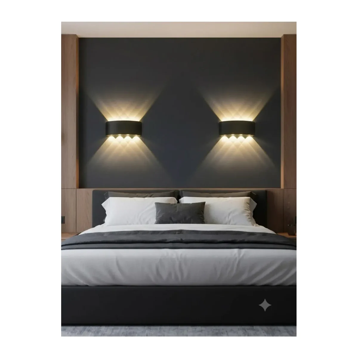 SİYAH KASA HAİTİ LED APLİK IP54 3000K 8*1W / SMD CHIP 50.000 SAAT KULLANIM ÖMRÜ - Görsel 2