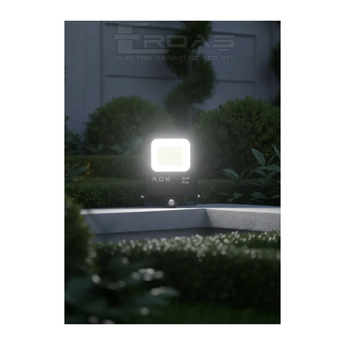30W Sensörlü LED Projektör Beyaz - Görsel 4