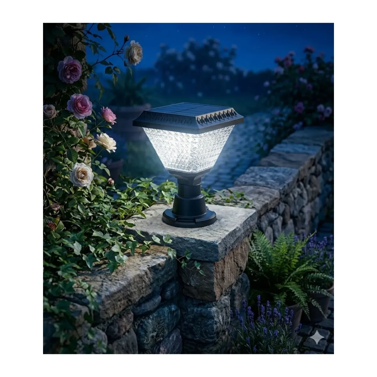 9311 30W SOLAR GÜNEŞ ENERJİLİ BAHÇE ARMATÜRÜ 6500K BEYAZ IŞIK IP65 - Görsel 2