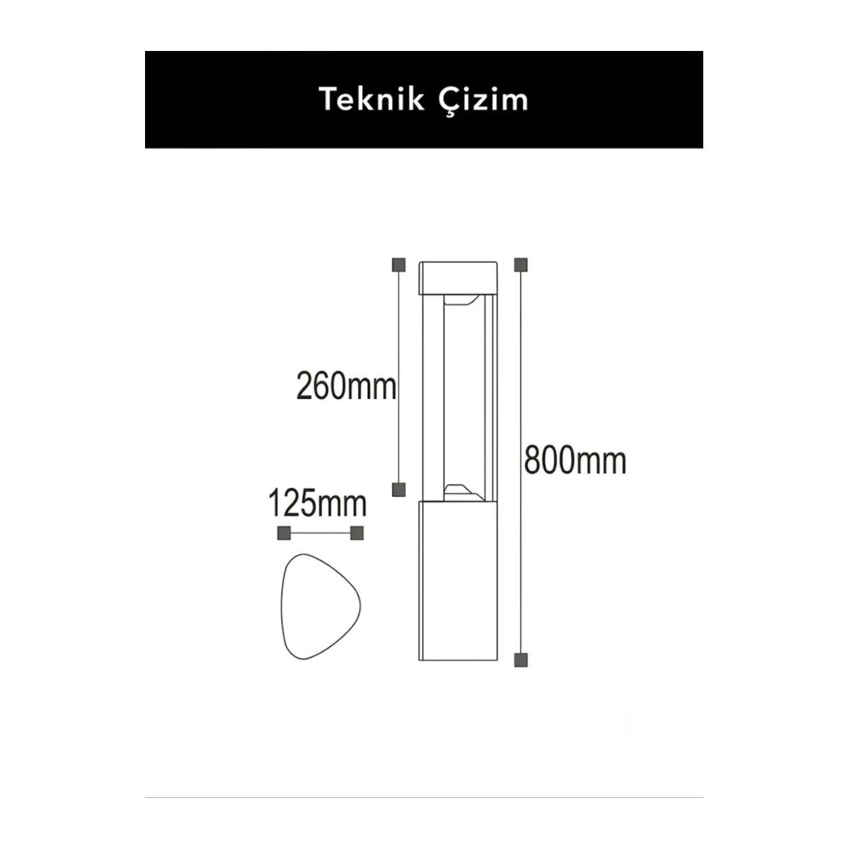 7W DALLAS 800MM Alüminyum LED 3000K LED BAHÇE ARMATÜRÜ IP65 - Görsel 3