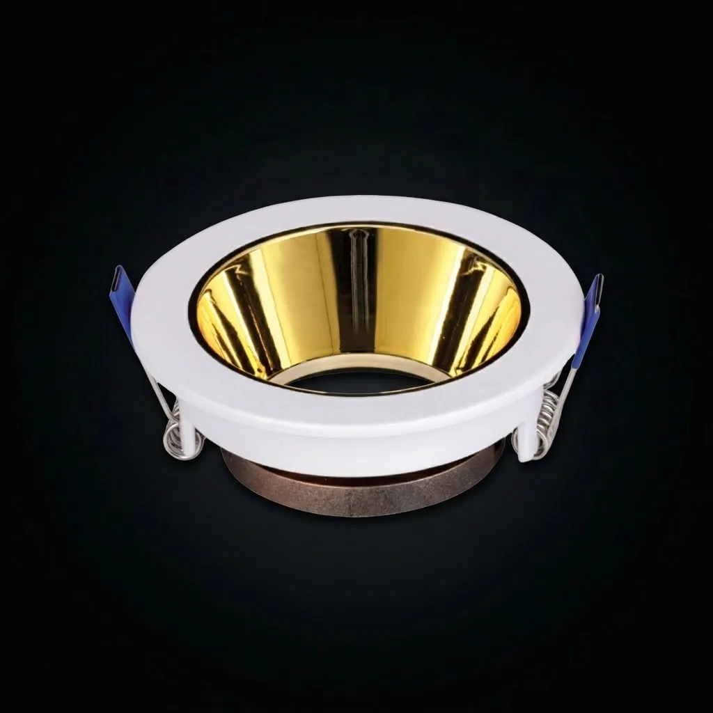 Beyaz/Gold Reflektör Spot Kasası Metal